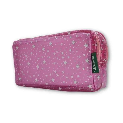■ Schoolbooks.ie - Double Pencil Case - Pink Stars