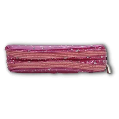 ■ Schoolbooks.ie - Double Pencil Case - Pink Stars