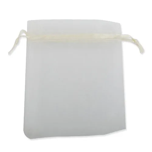 100*120 MM Ivory Organza Jewelry Gift Pouch Bags ,Sold 100 PCS Per Lot, Great For Wedding Favors, Sachets, Beads, Jewelry and so on