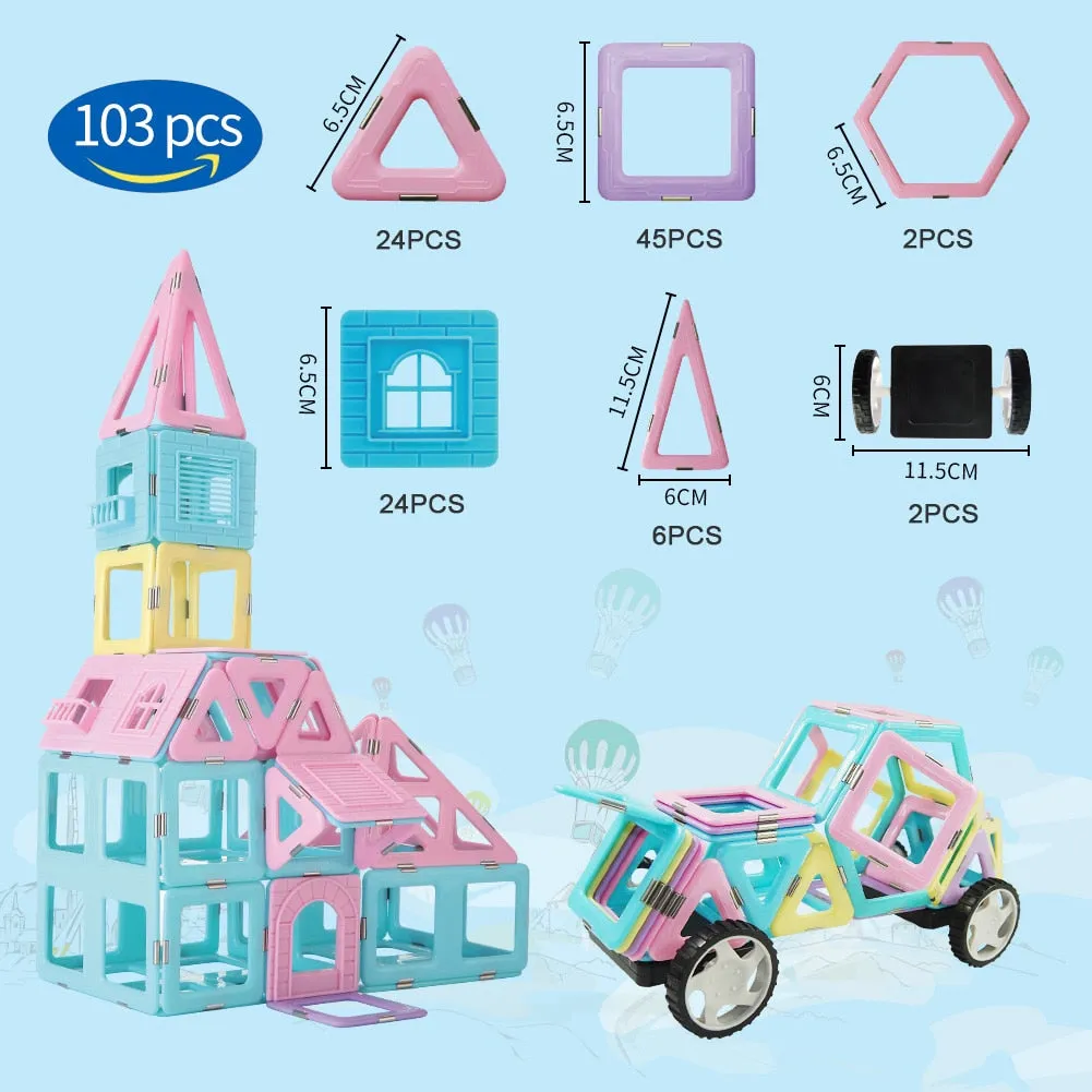 103 Pcs Magnetic Tiles Building Blocks Toys