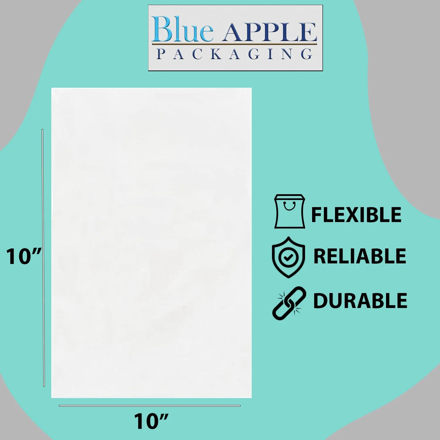 10X10 inches Clear Flat Poly Bags 1.5Mil Open Top (LDPE)