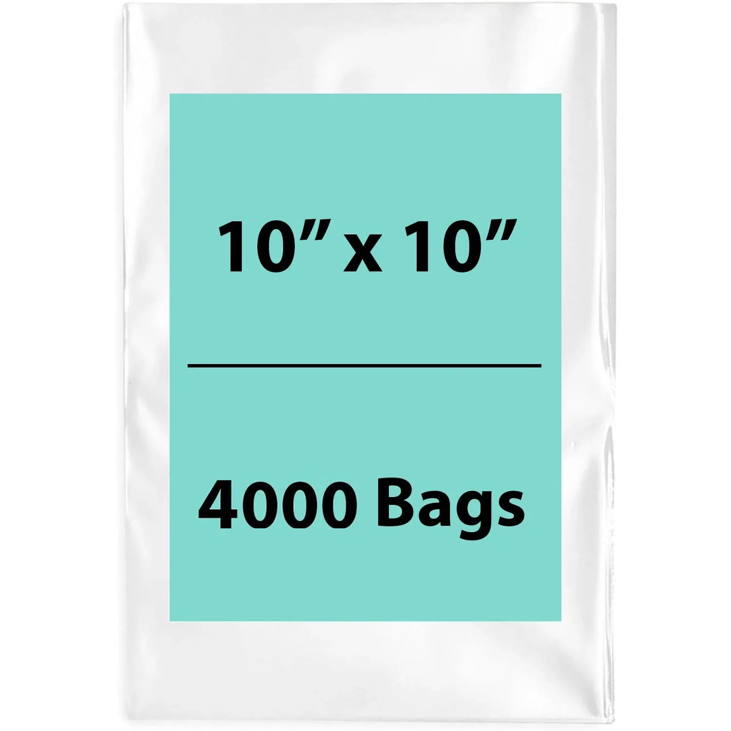 10X10 inches Clear Flat Poly Bags 1.5Mil Open Top (LDPE)
