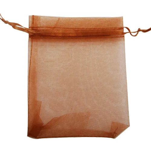130*180 MM Coffee Organza Jewelry Gift Pouch Bags,Sold 100 PCS Per Lot, Great For Wedding Favors, Sachets, Beads, Jewelry and so on