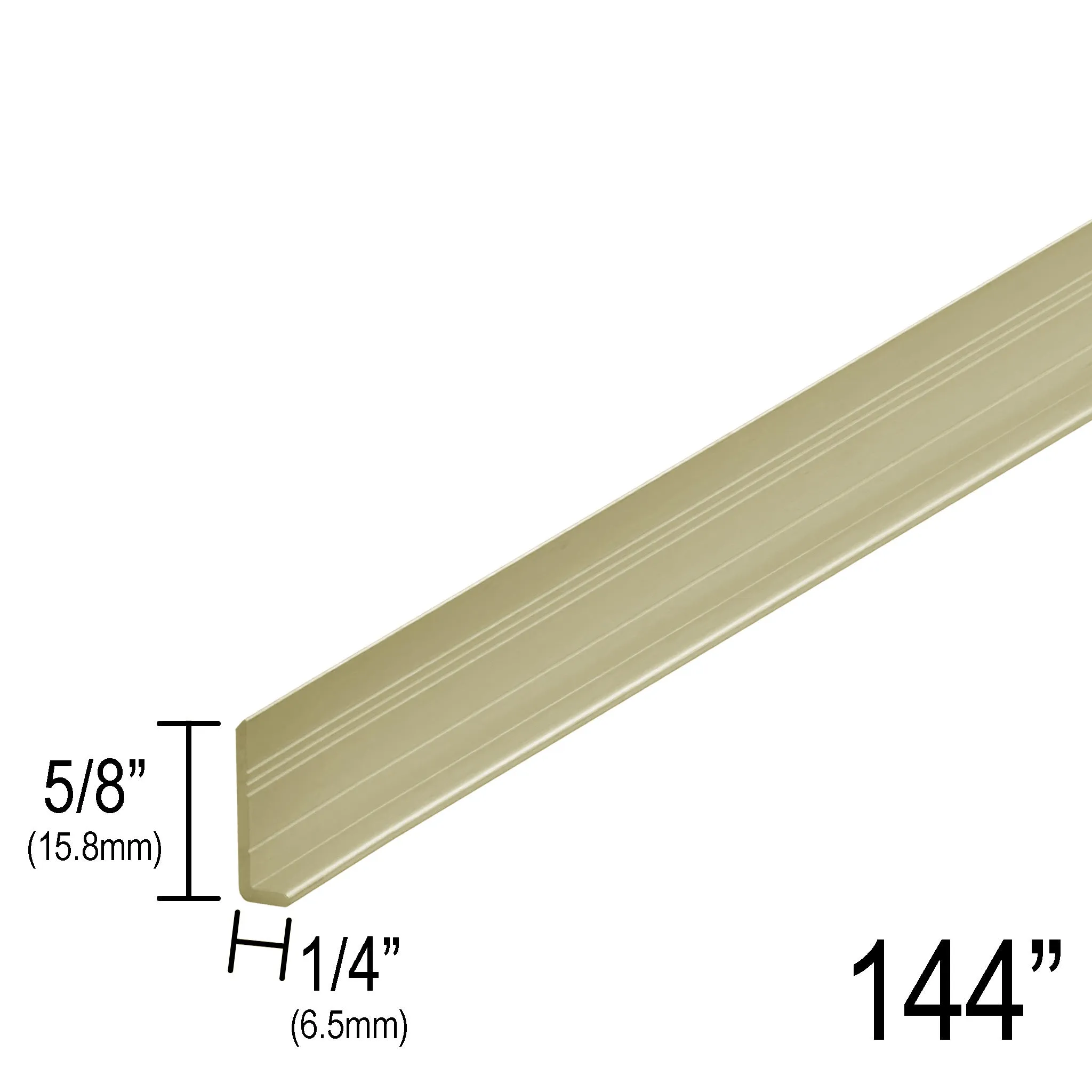 1/4" Mirror L-Channel - 5/8" Height (144") (CH, BN, MBL, SB, PN, BBRZ, GM, ORB)
