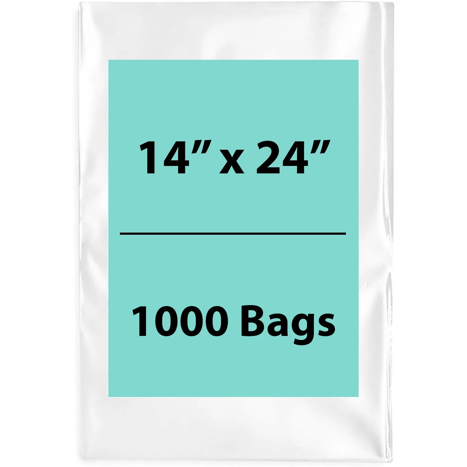 14X24 inches Clear Flat Poly Bags 1.5Mil Open Top (LDPE)