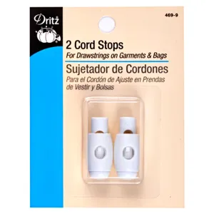 2 Cord Stops White -- Dritz