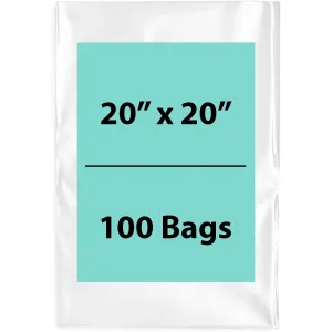 20X20 inches Clear Flat Poly Bags 1.5Mil Open Top (LDPE)