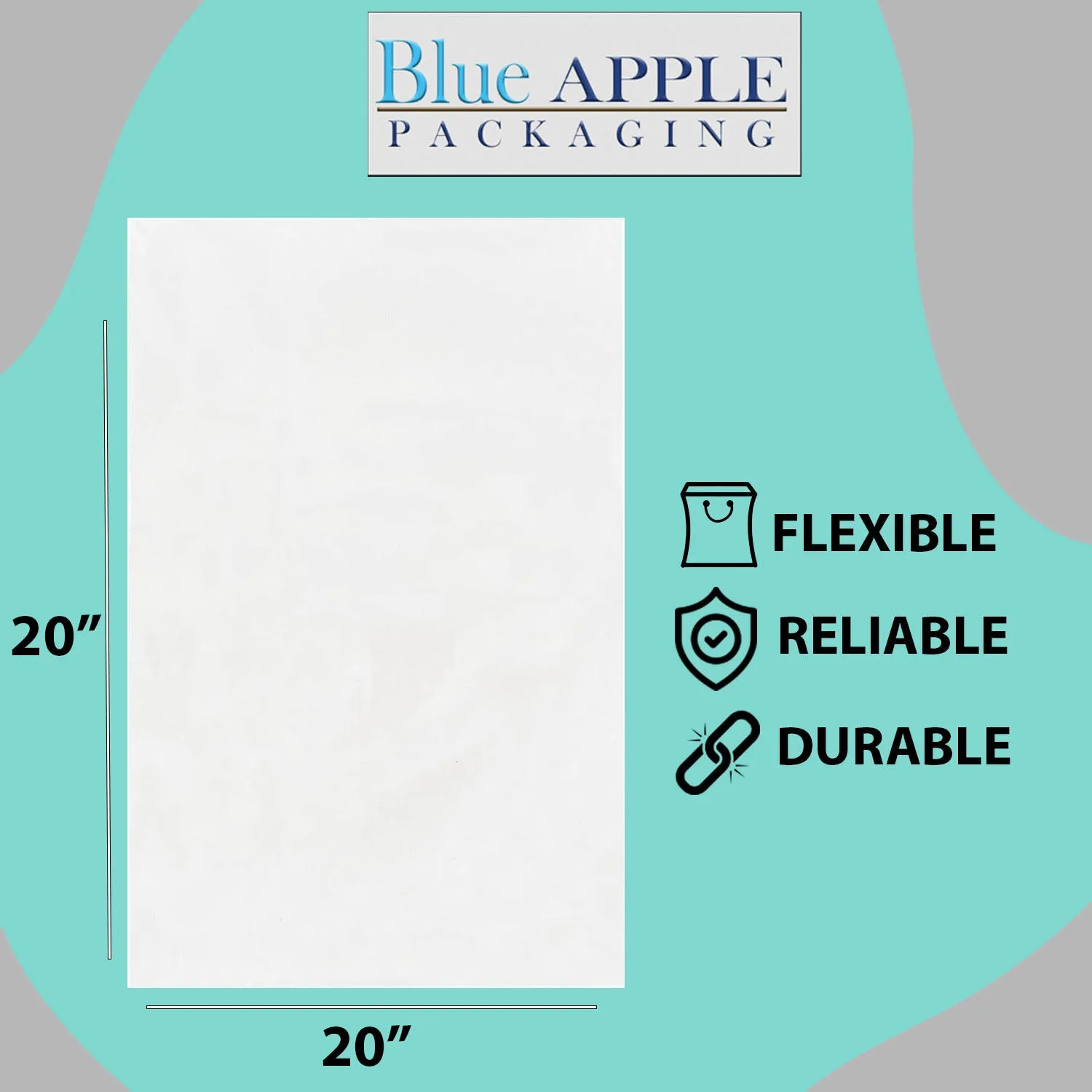 20X20 inches Clear Flat Poly Bags 1.5Mil Open Top (LDPE)