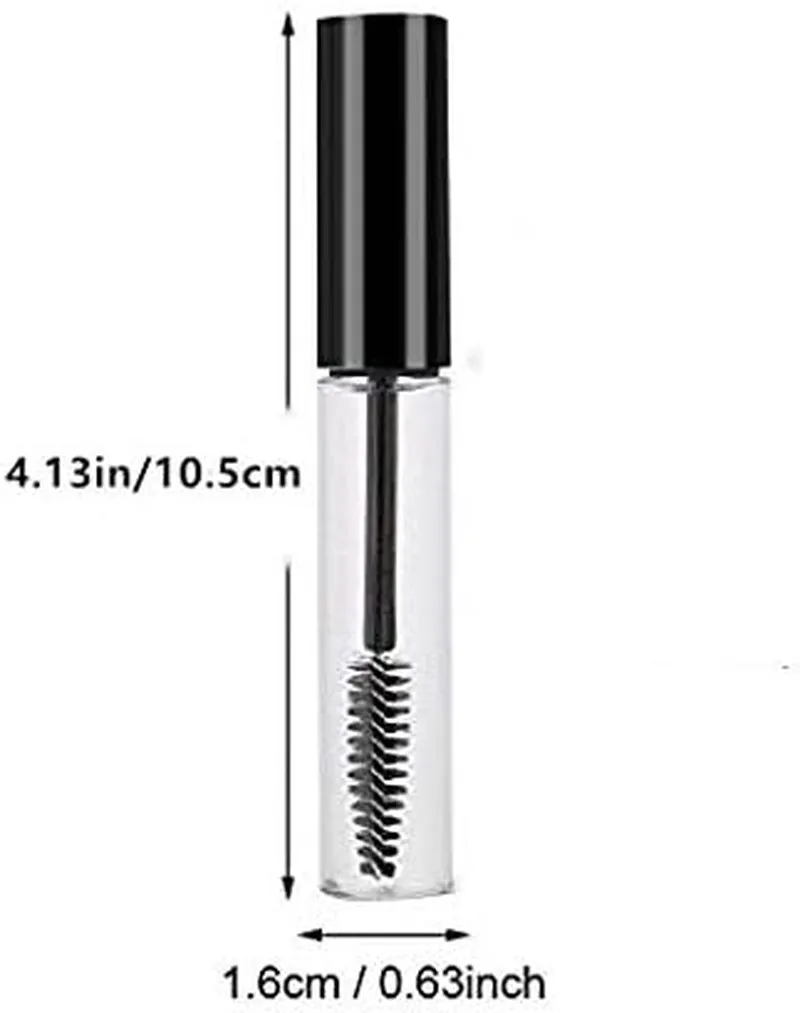 3Pcs 10Ml Empty Mascara Tube Wand Eyelash Cream Container Bottle with 3 Rubber Inserts 3 Funnels 3 Transfer Pipettes
