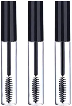 3Pcs 10Ml Empty Mascara Tube Wand Eyelash Cream Container Bottle with 3 Rubber Inserts 3 Funnels 3 Transfer Pipettes