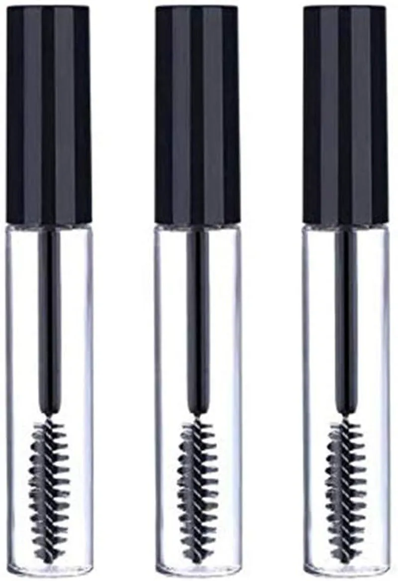 3Pcs 10Ml Empty Mascara Tube Wand Eyelash Cream Container Bottle with 3 Rubber Inserts 3 Funnels 3 Transfer Pipettes