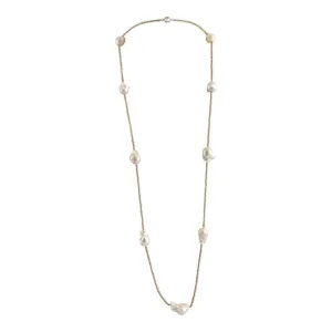 404-05 | PISTACHIO CRYSTAL & WILD PEARL NECKLACE 44"