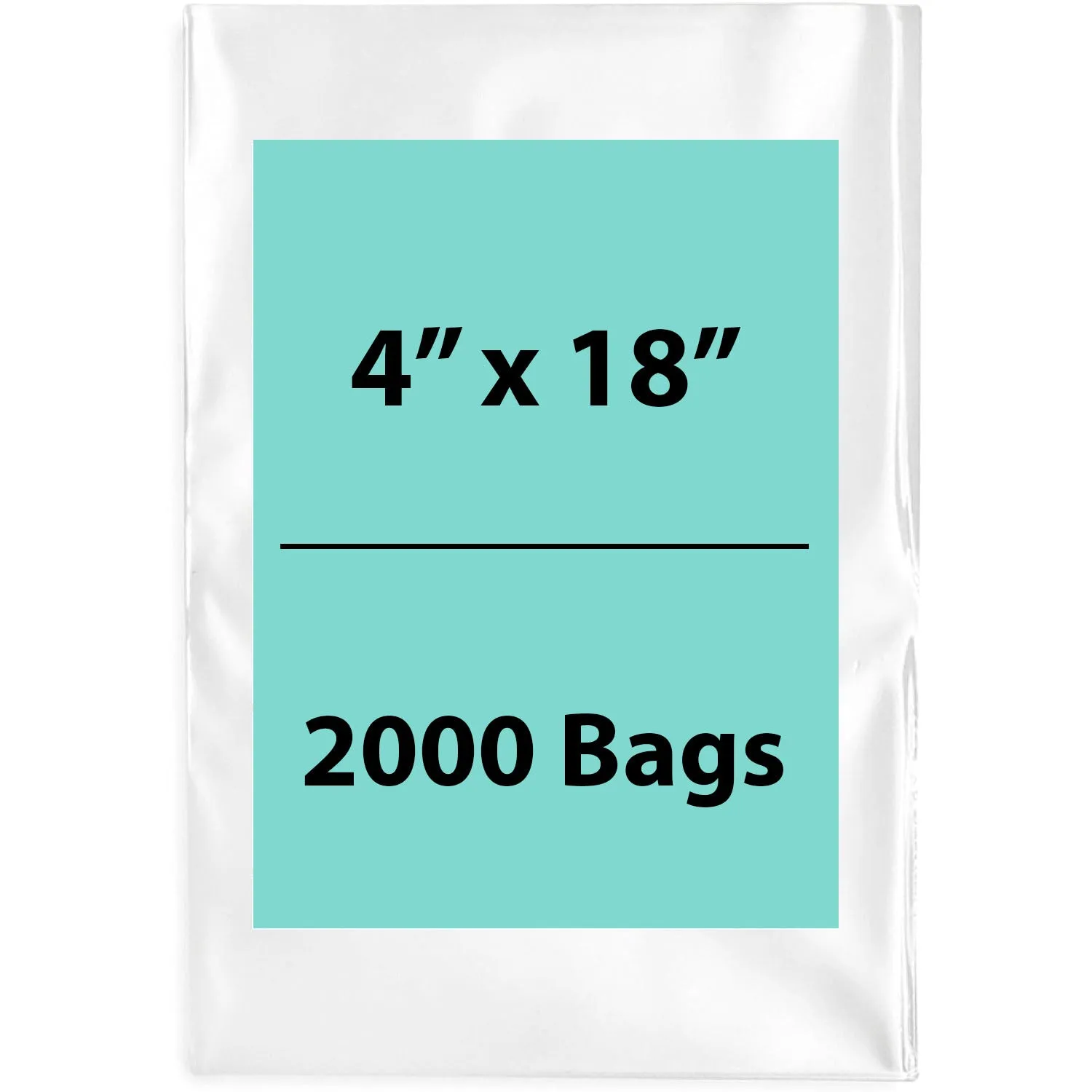 4X18 inches Clear Flat Poly Bags 1.5Mil Open Top (LDPE)