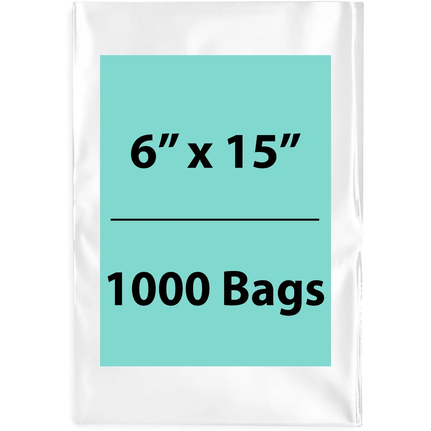 6X15 inches Clear Flat Poly Bags 3Mil Open Top (LDPE)