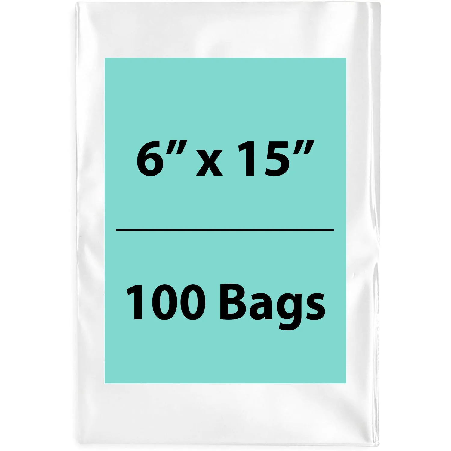 6X15 inches Clear Flat Poly Bags 3Mil Open Top (LDPE)