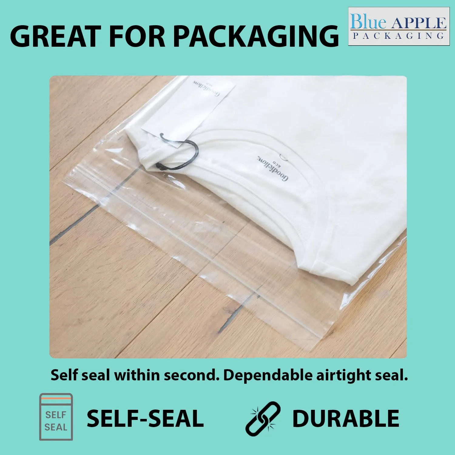 7X8 inches Reclosable Single Line Zipper Poly Bags 2 Mil (LDPE)