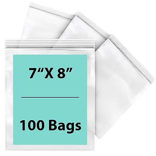 7X8 inches Reclosable Single Line Zipper Poly Bags 2 Mil (LDPE)