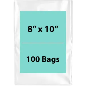 8X10 inches Clear Flat Poly Bags 1.5Mil Open Top (LDPE)
