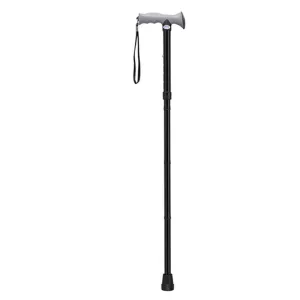 Adjustable Lightweight Folding Cane with Gel Hand Grip, Black - 1 Each