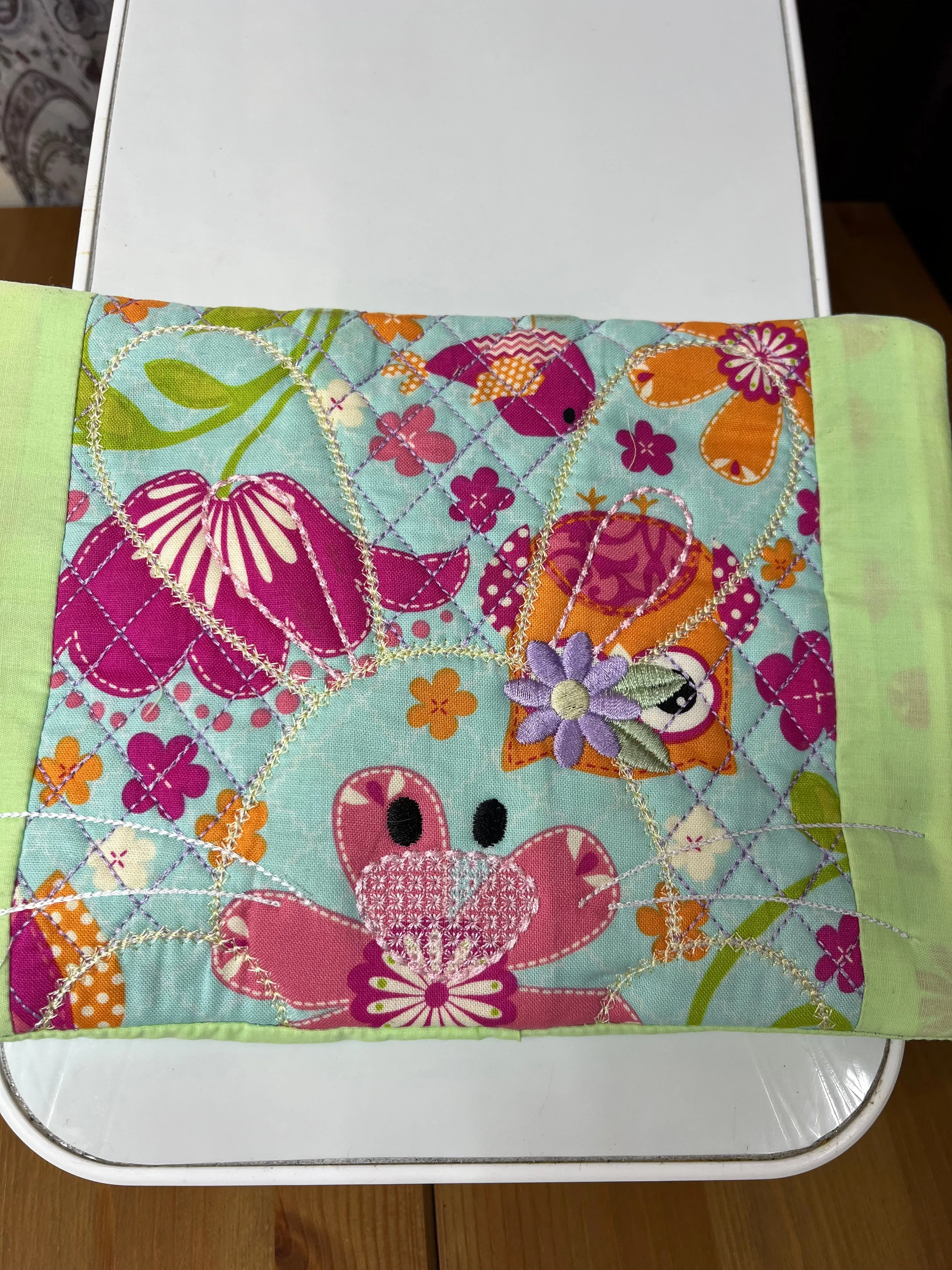 Adorable Bunny mug rug
