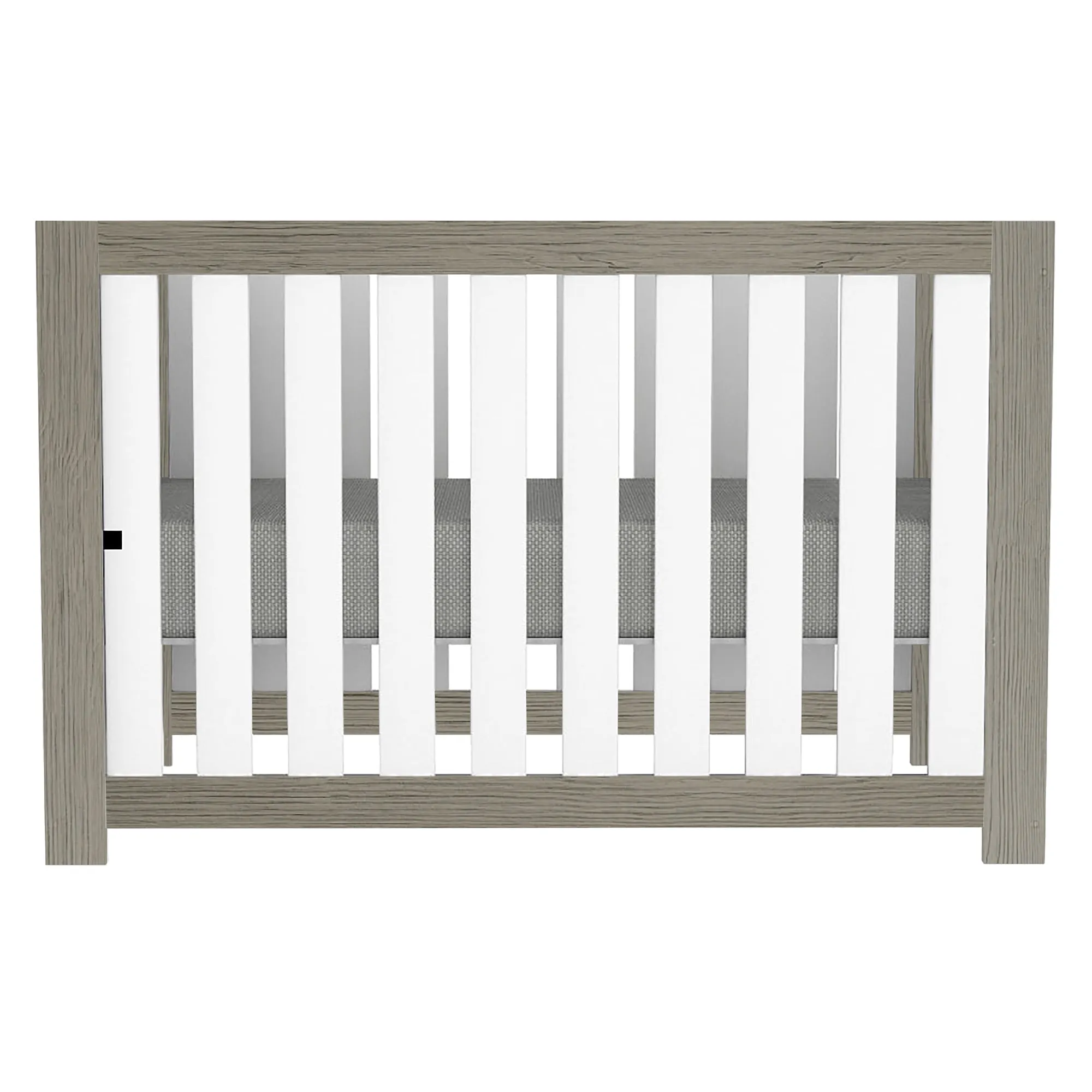 Adriana convertible crib, light gray and white