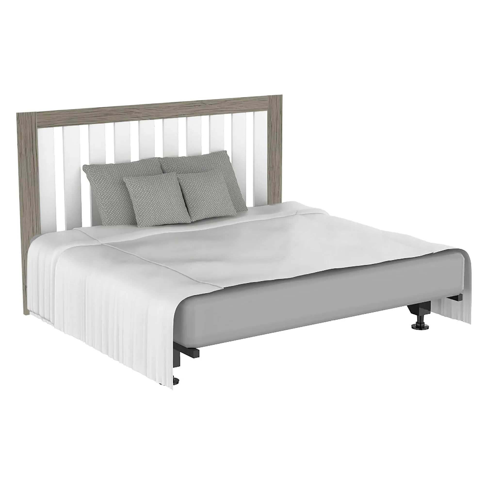 Adriana convertible crib, light gray and white