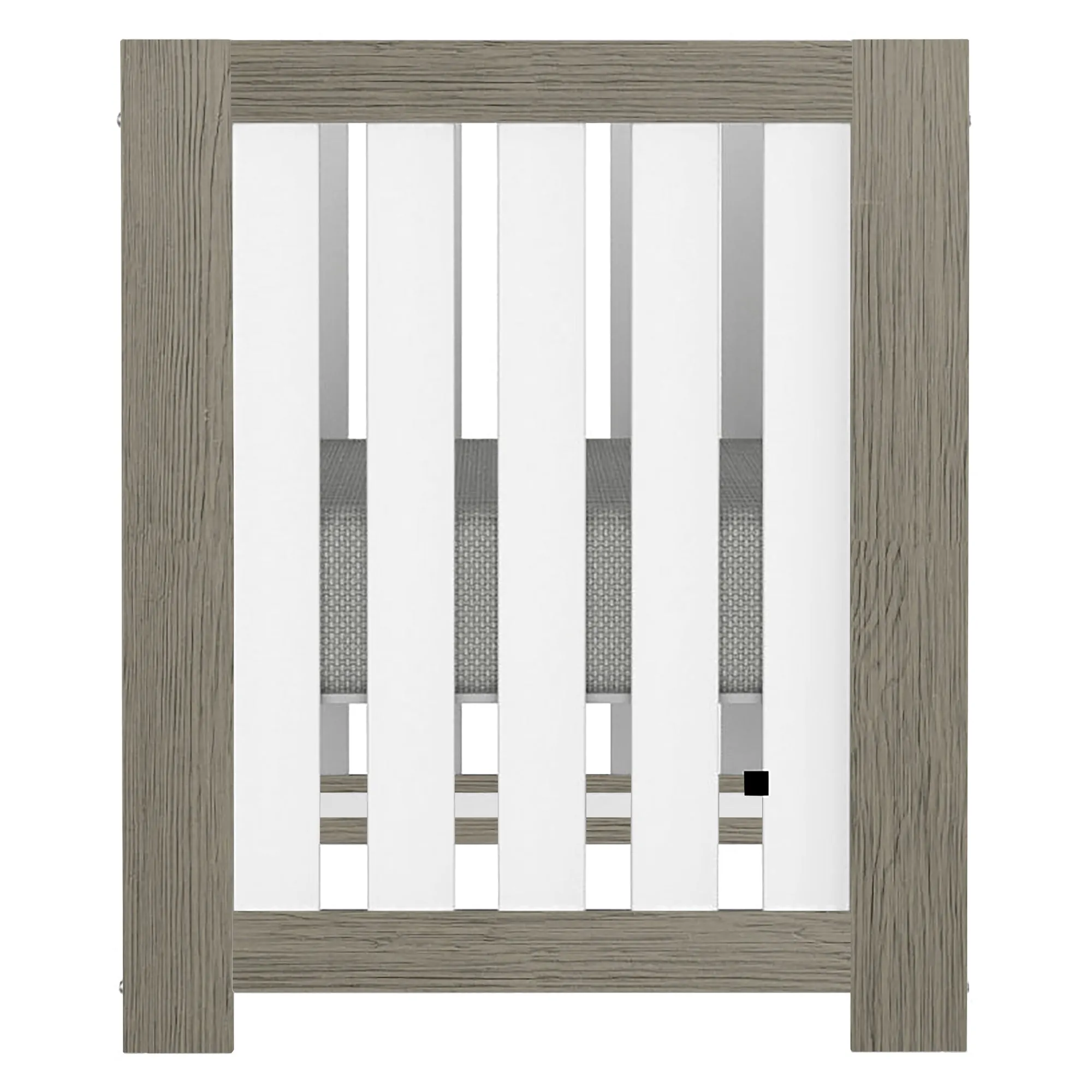 Adriana convertible crib, light gray and white