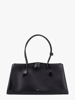Alaia Leather Shoulder Bag With Frontal Logo Print