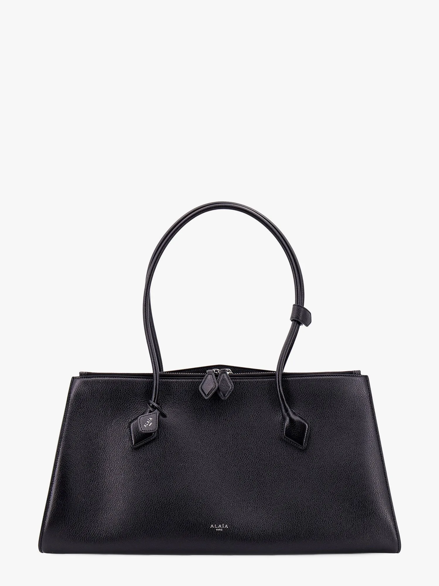 Alaia Leather Shoulder Bag With Frontal Logo Print