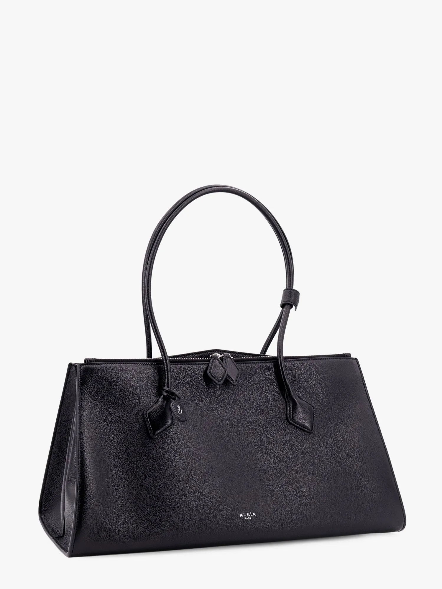 Alaia Leather Shoulder Bag With Frontal Logo Print