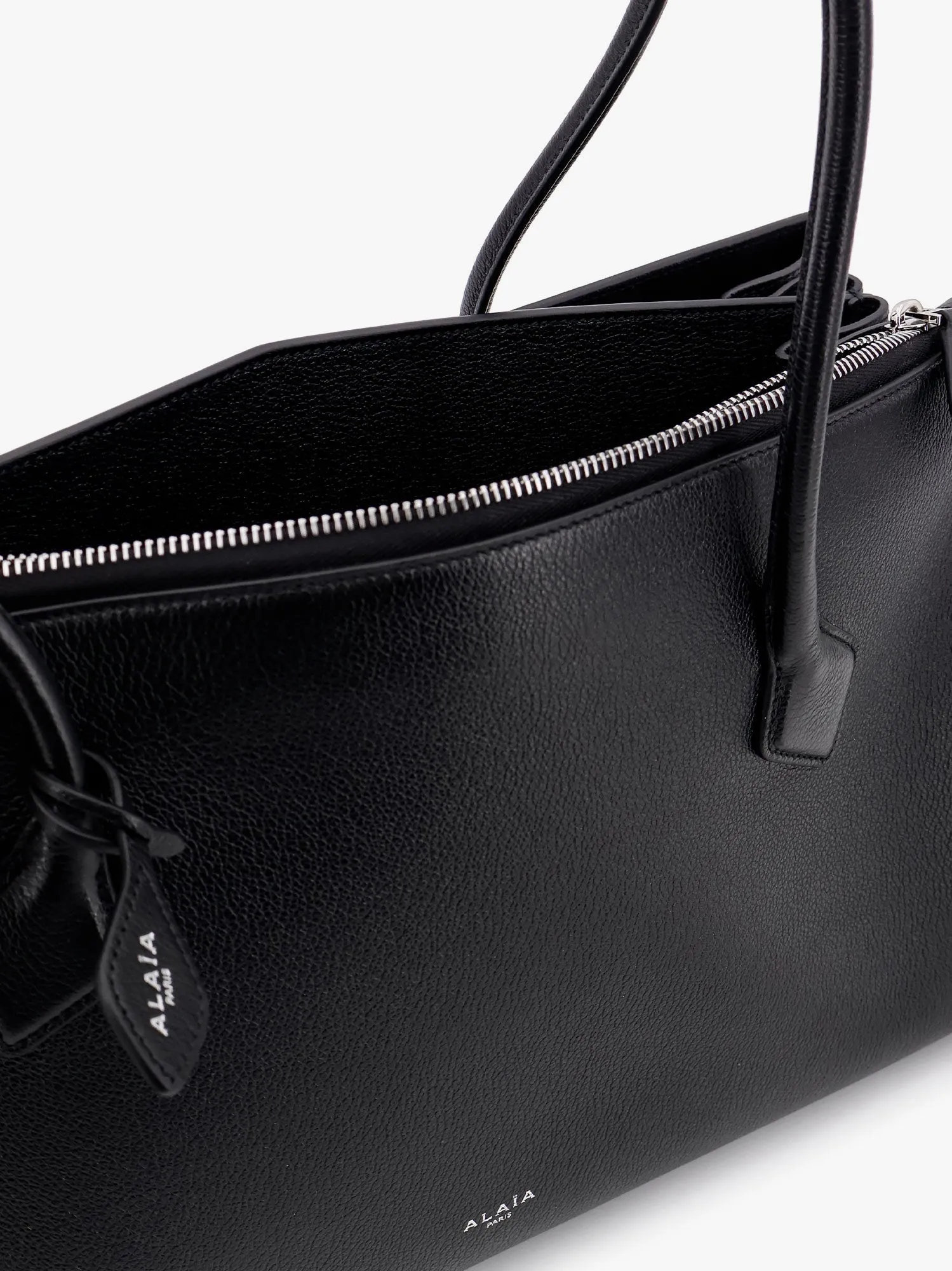 Alaia Leather Shoulder Bag With Frontal Logo Print