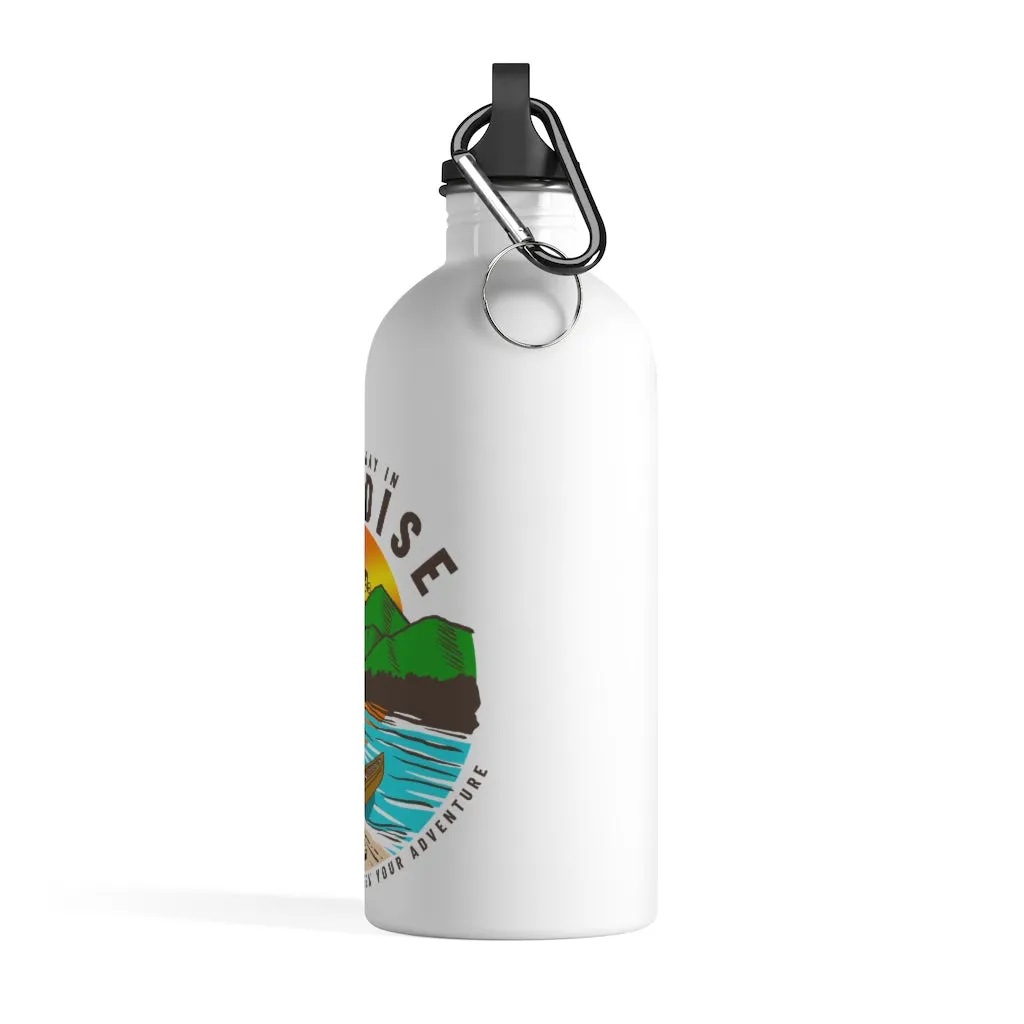 Another Day In Paradise, Mountain Biker, Sunset, Stainless Steel Water Bottle