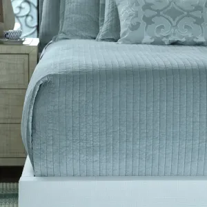 Aria Quilted King Coverlet Sky Matte Velvet 112X98