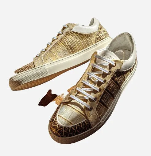 Ascot Sneakers - Gold Crocodile