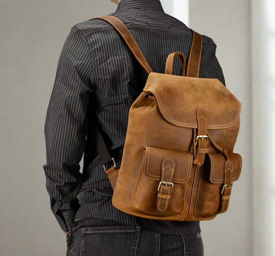 Atlas Leather Men's Shoulder Backpack