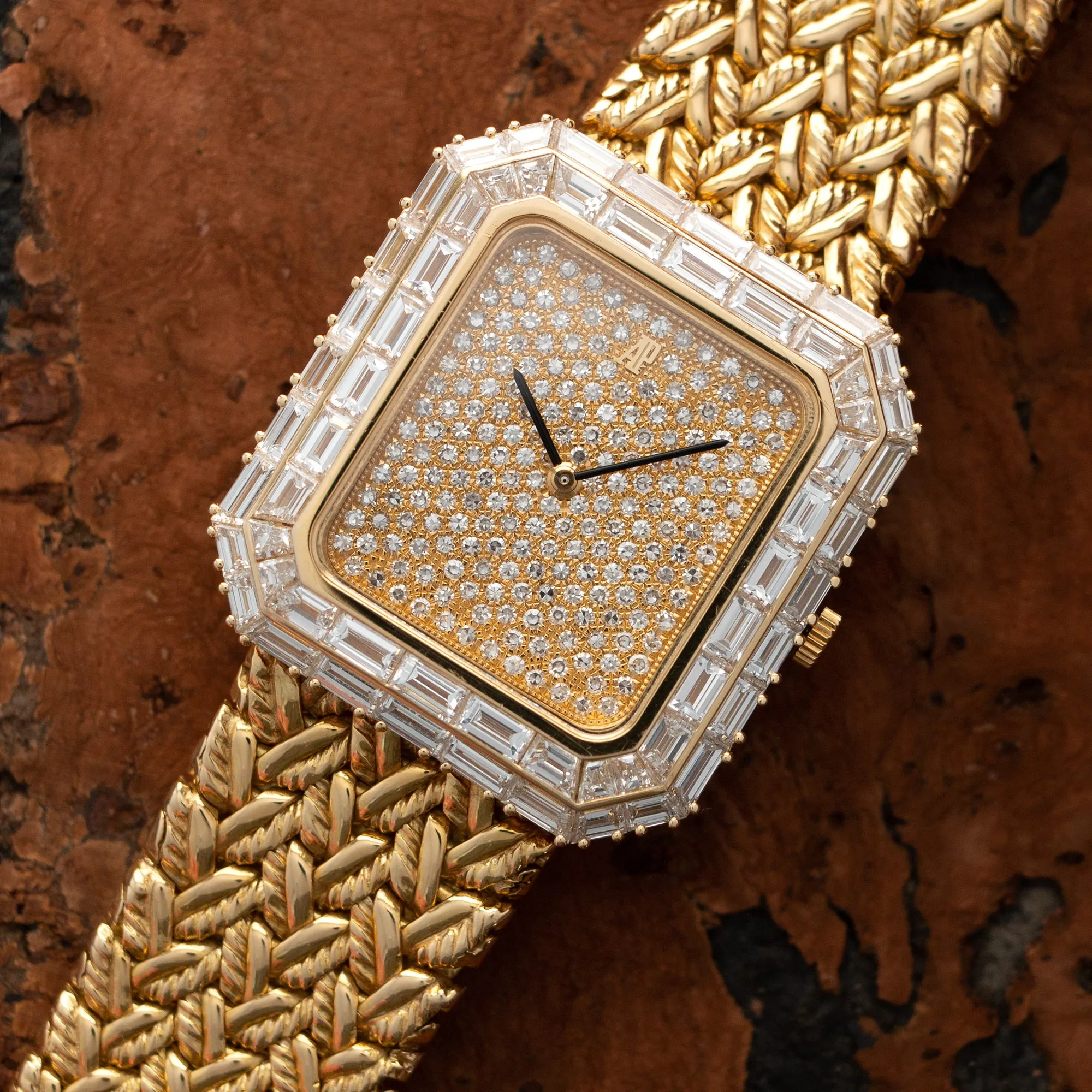 Audemars Piguet Yellow Gold Baguette Diamond Watch
