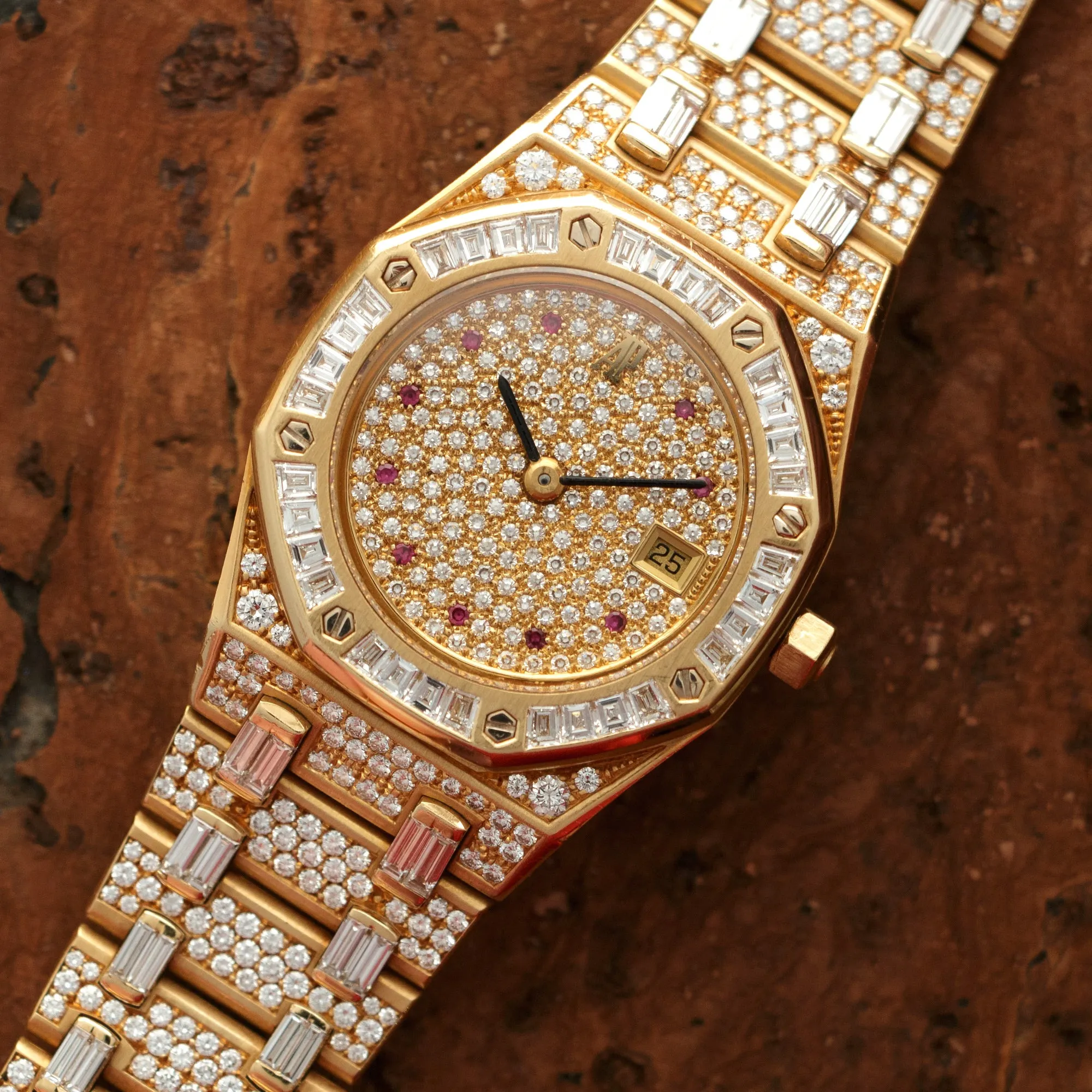 Audemars Piguet Yellow Gold Royal Oak Diamond Watch