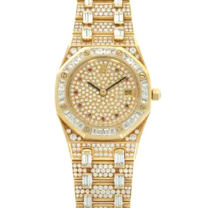 Audemars Piguet Yellow Gold Royal Oak Diamond Watch