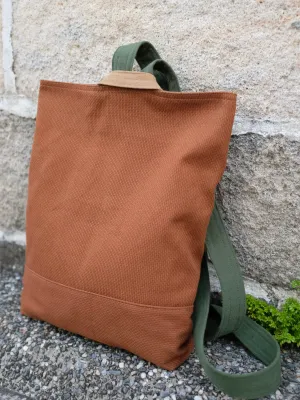Babakud Vintage Cotton Colorblock Magnetic Closure Backpack