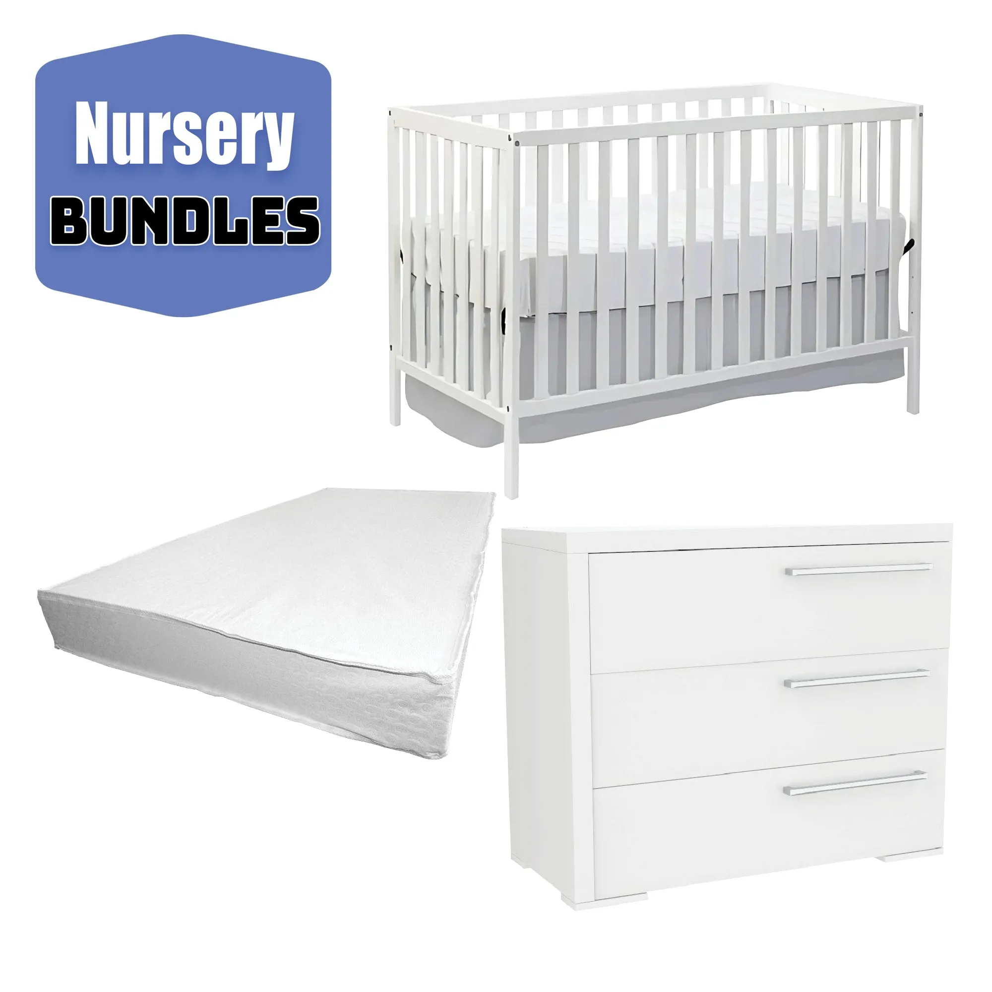Baby starter kit: convertible crib and changing table