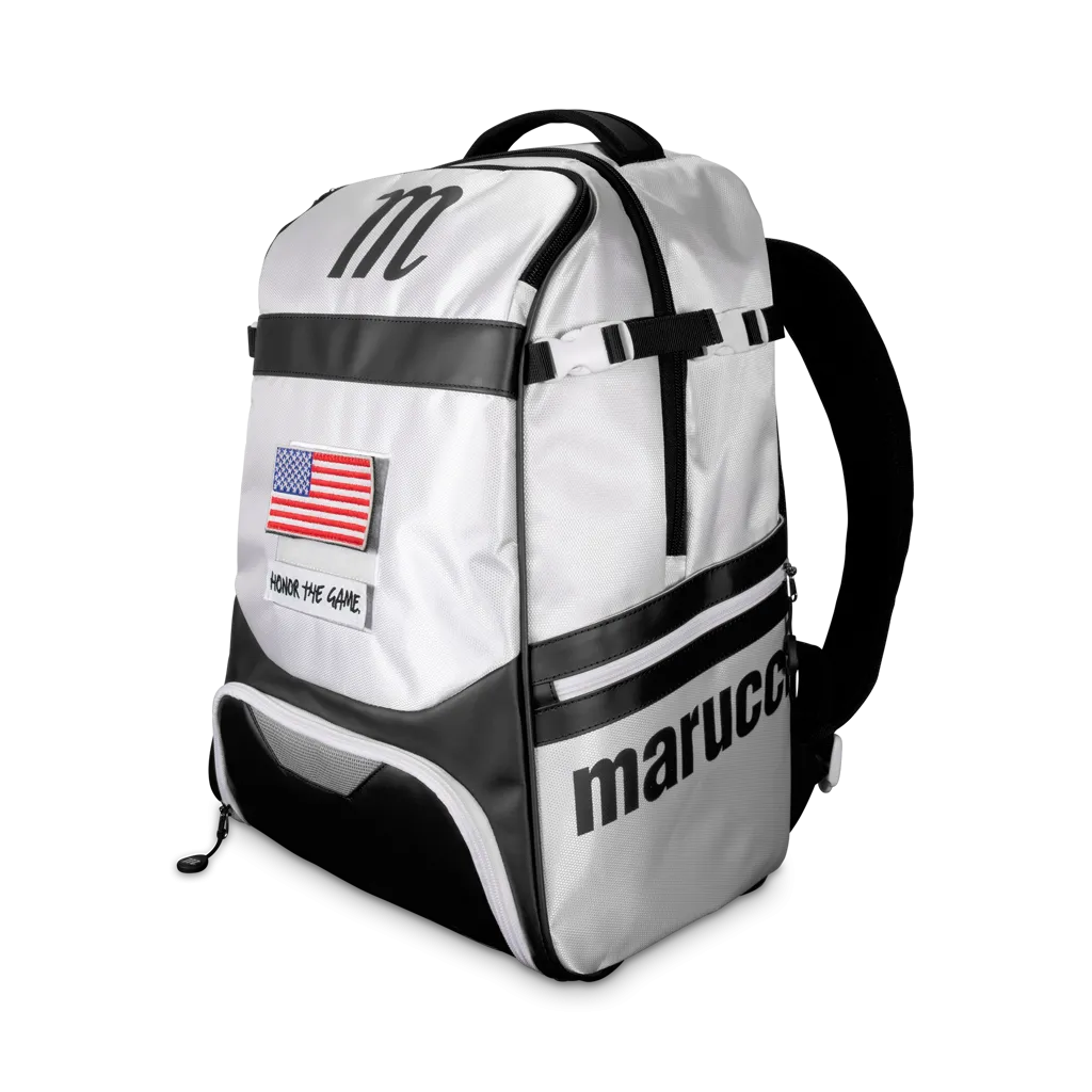 Back Pack Beisbol Softbol Marucci Dynamo MBDYNBP Blanco Negro Grande