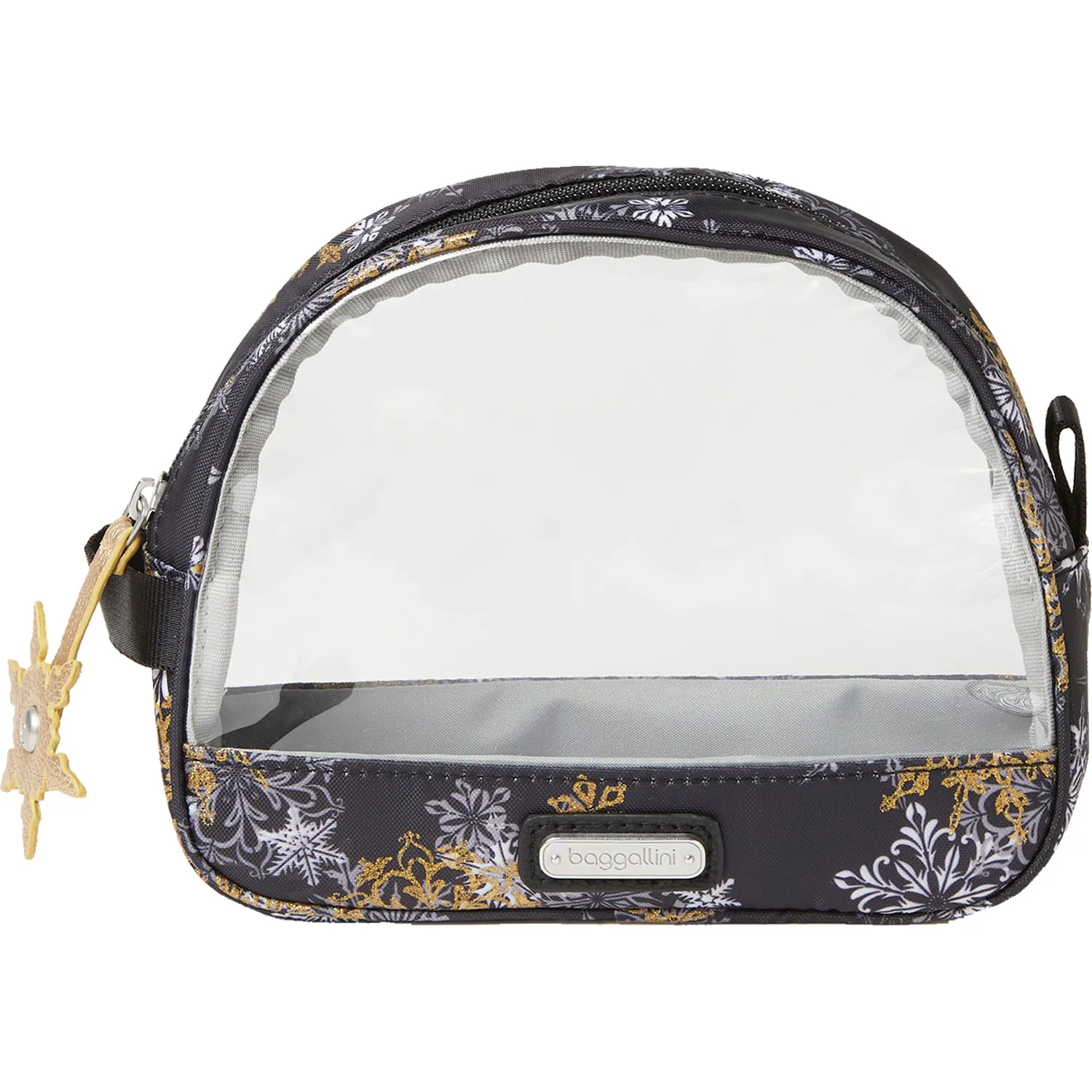 Baggallini Clear Cosmetic Case Frosted Black Nylon