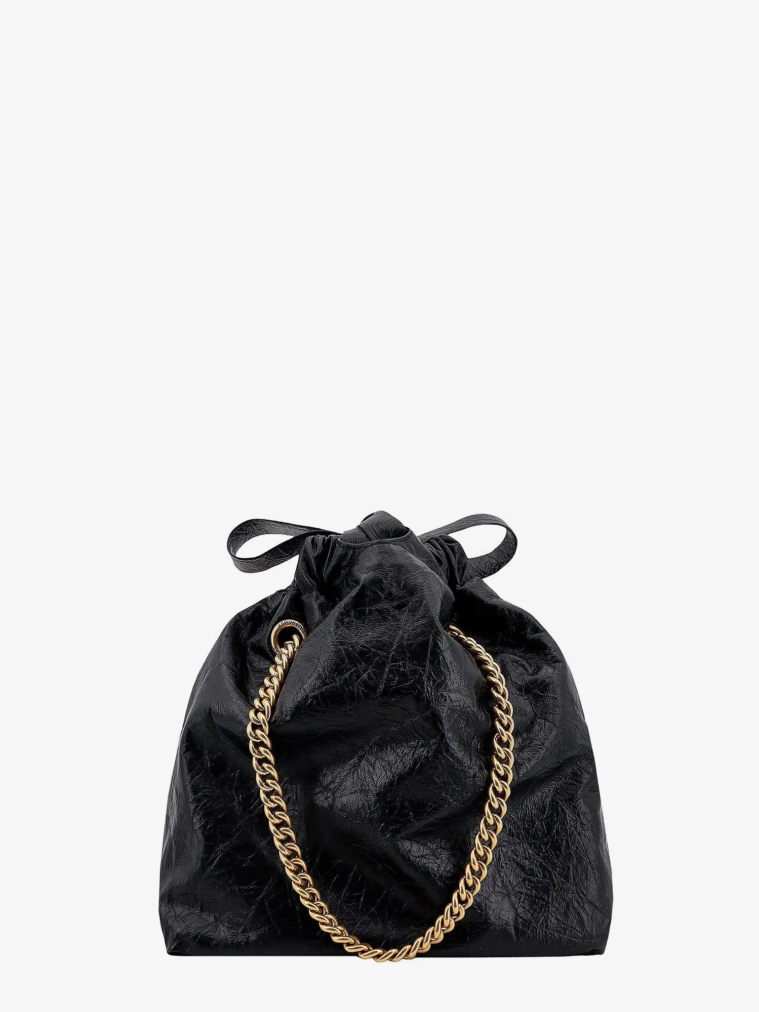 Balenciaga Leather Bucket Bag With Frontal Logo