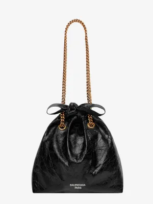 Balenciaga Leather Bucket Bag With Frontal Logo