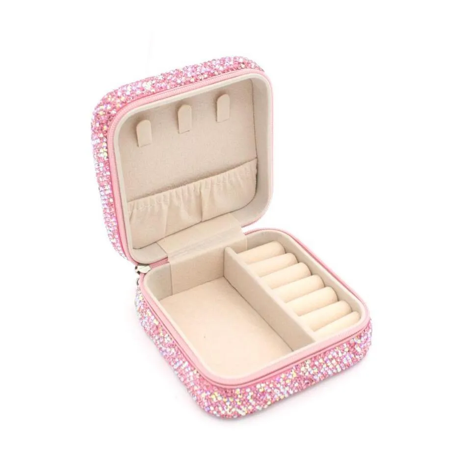 Bari Lynn Small Crystallized Jewelry Box - Pink