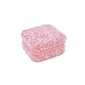 Bari Lynn Small Crystallized Jewelry Box - Pink