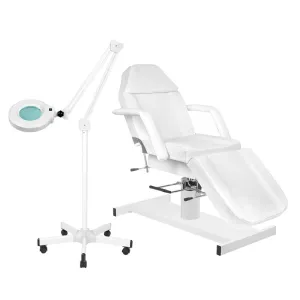 Beauty Bed Hydraulic White  A210 & LED Magnifier Lamp S5 Bundle