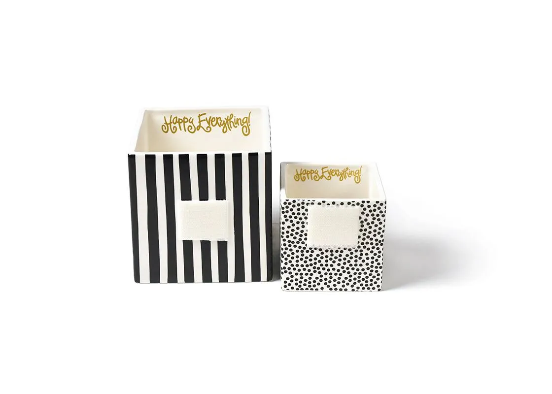 Black Small Dot Nesting Cube Small