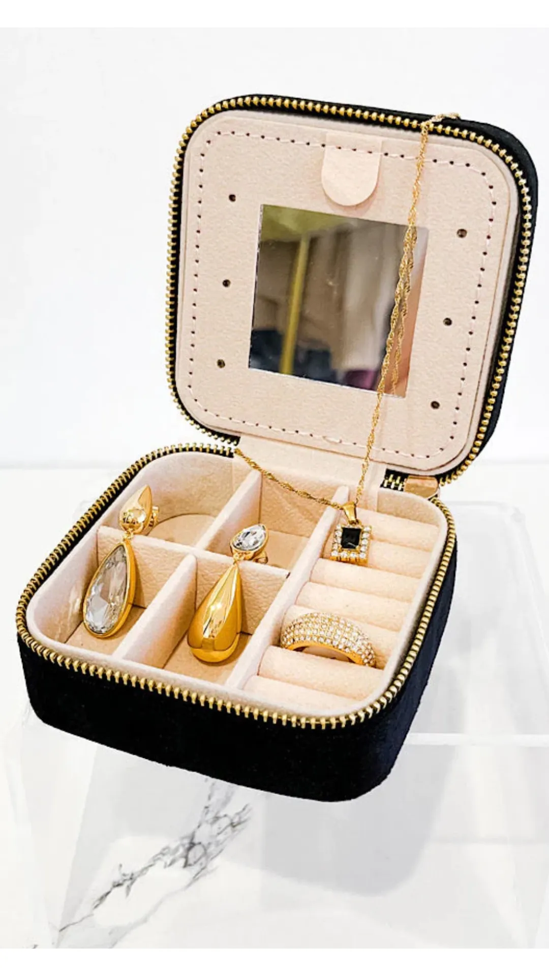 Black Velvet Jewelry Box