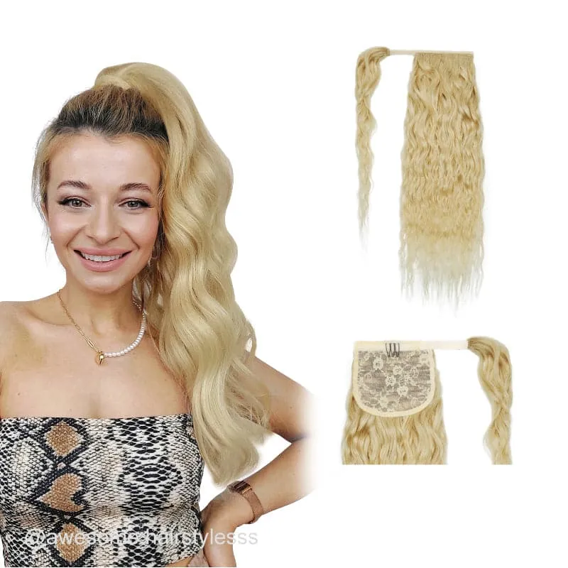 Blonde Wrap Around Ponytail Human Hair Extensions